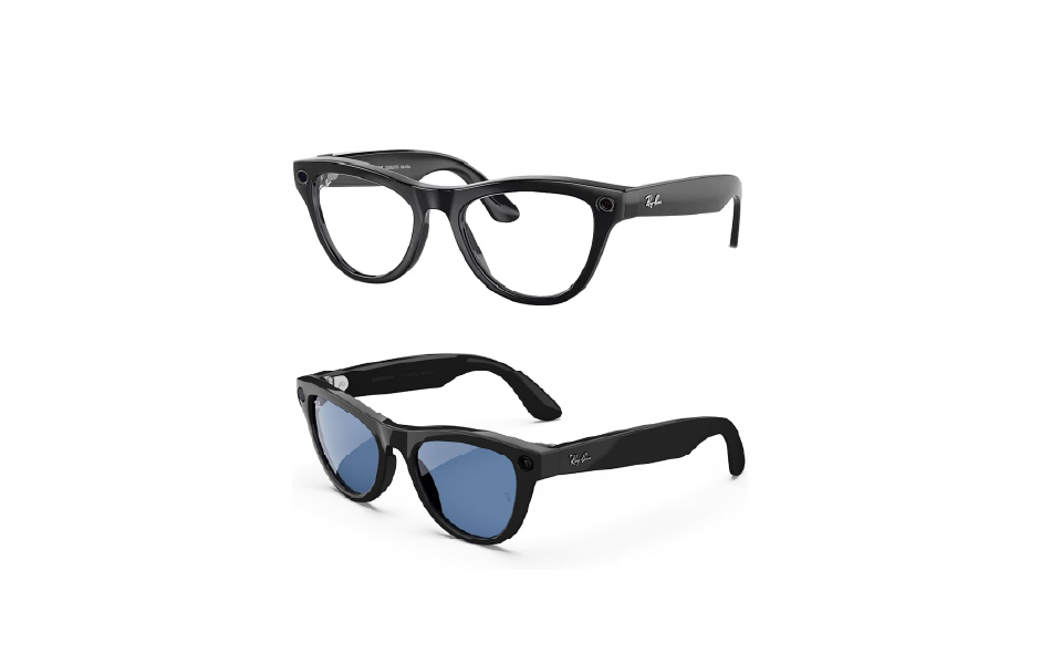 Meta Ray-Ban Skyler (Std) Smart Glasses​ - Shiny Black (Transitions Cerulean Blue)